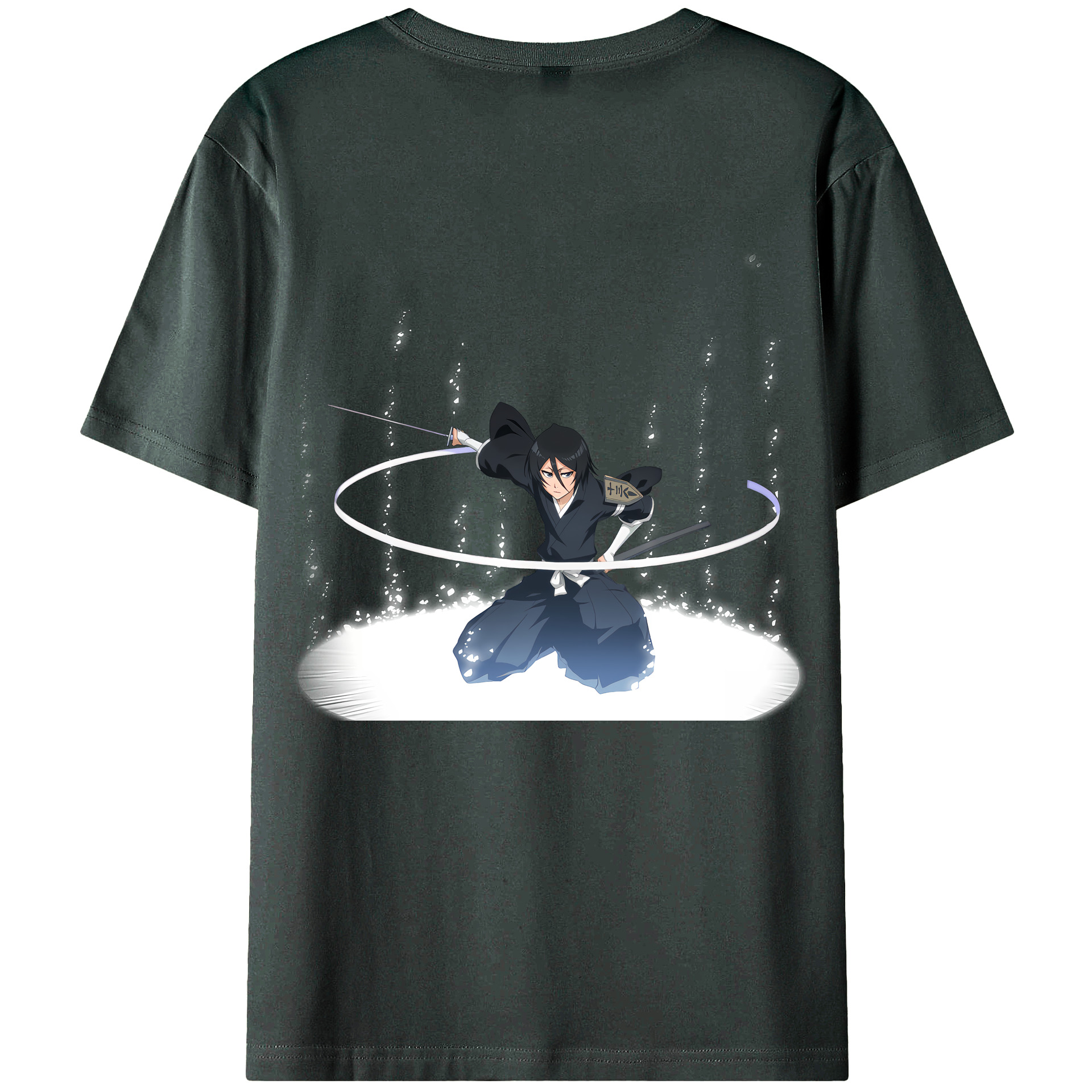 （画像用） ブリーチ 朽木ルキア BLEACH Kuchiki Rukia 綿100％ メンズ半袖Tシャツ（バックプリント） 通気性